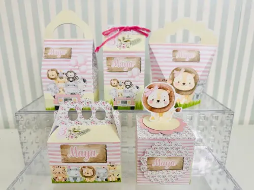 20 Personalizados Tema Safari Rosa