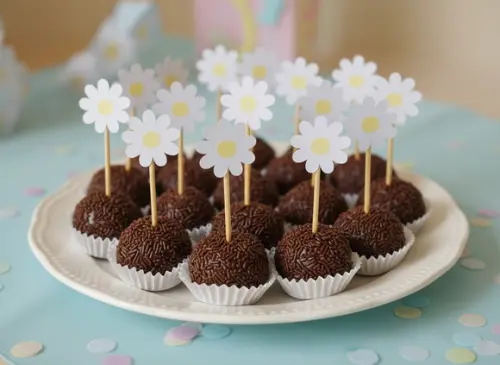 25 Un. Toppers para Doces e Cupcakes Tema Margaridas