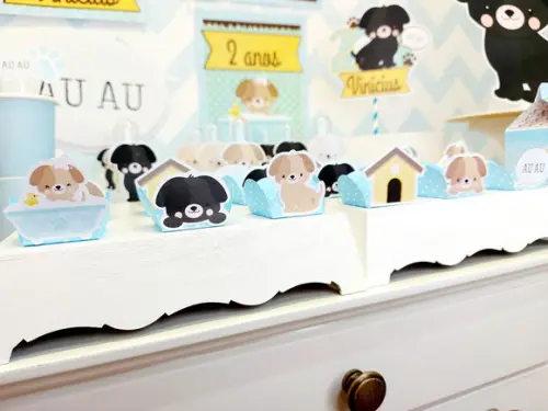 50 Forminhas Cachorrinhos Azul