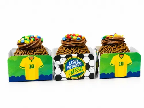 50 Forminhas para Docinhos Tema Copa do Mundo - Envio Rápido