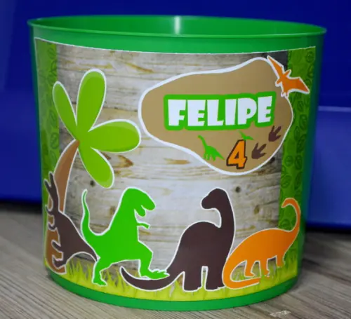 Baldinho de pipoca Dinossauros