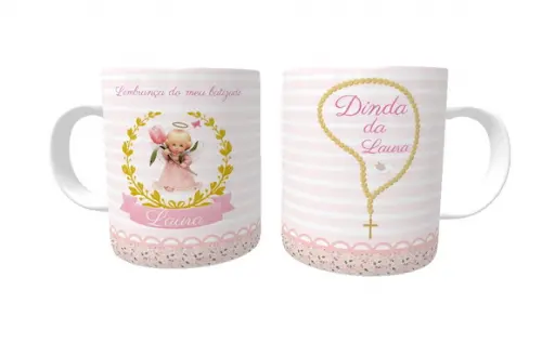 Caneca lembrança para Batismo menina
