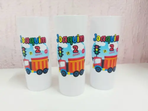 Copo Long Drinks Tema Caminhões