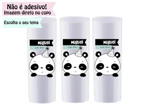 Copo Long Drinks Tema Panda
