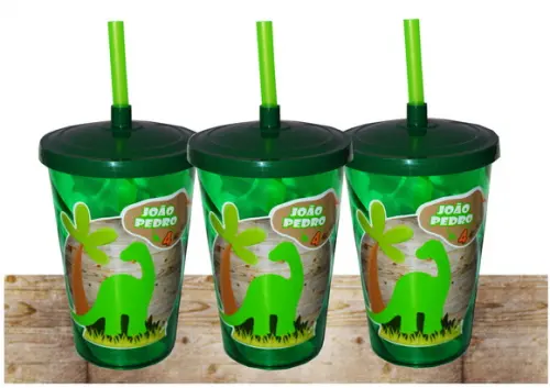 Copo Shake twister 500ml Dinossauros