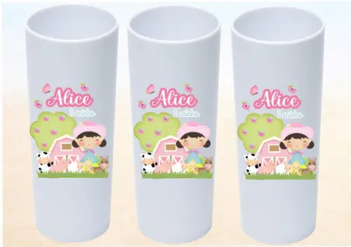 Copos Long Drinks Fazendinha Meninas