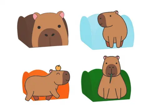 Forminhas para Docinhos Tags Capivara Pronto Entrega
