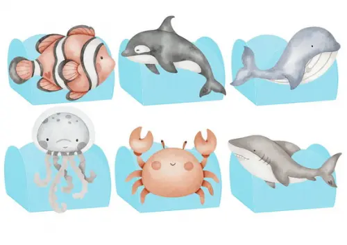 Forminhas para Docinhos Tags Fundo Mar Pronto Entrega