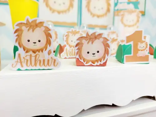 Forminhas Personalizada Docinhos Tags Leãozinho Envio Rápido