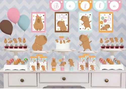 Kit Festa - Tema Capivara Especial 4 _ Cliente Retira