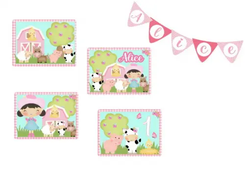 Kit Festa Só Um Bolinho - Tema Fazendinha Menina