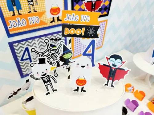Kit Festa Só Um Bolinho - Tema Monstrinhos Halloween