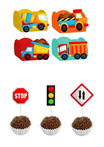 Kit So Um Bolinho - Tema Caminhões