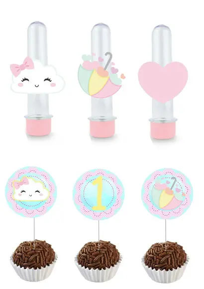 Kit Só Um Bolinho Tema Chuva de Amor