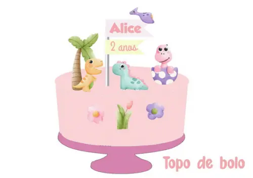 Promoção Kit Festinha Dinossauro Rosa