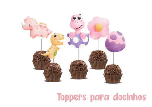 Promoção Kit Festinha Dinossauro Rosa