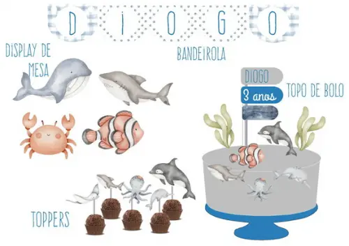 Promoção Kit Festinha Fundo do Mar