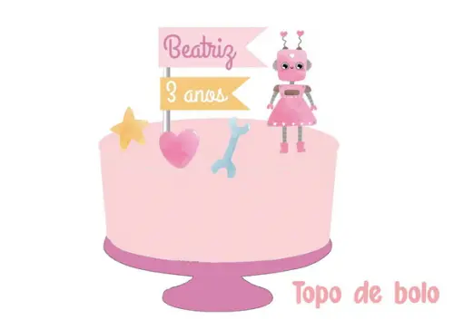 Promoção Kit Festinho Robô Rosa