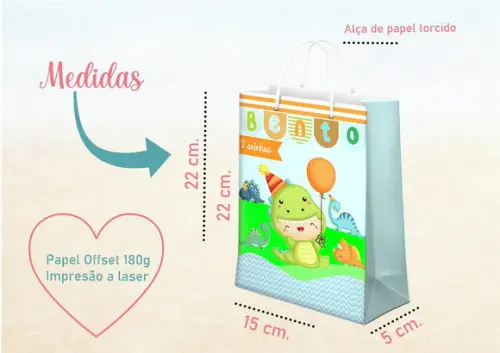 Sacolinha Tema Dinossauro Baby