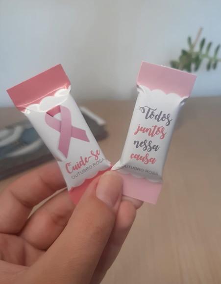 50 Balas Personalizadas - Outubro Rosa
