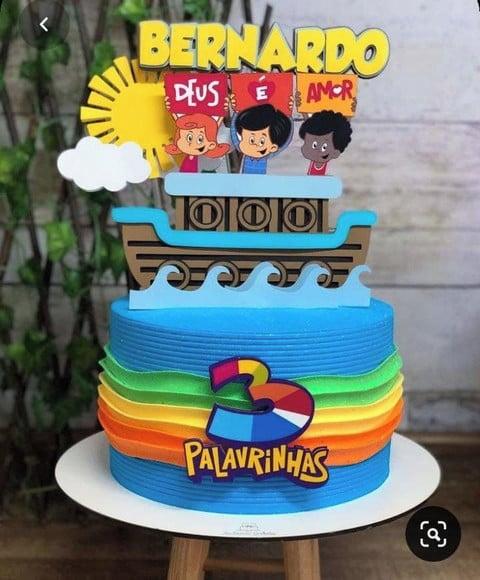 ARQUIVO DE CORTE - TOPO DE BOLO 3 PALAVRINHAS EM CAMADA