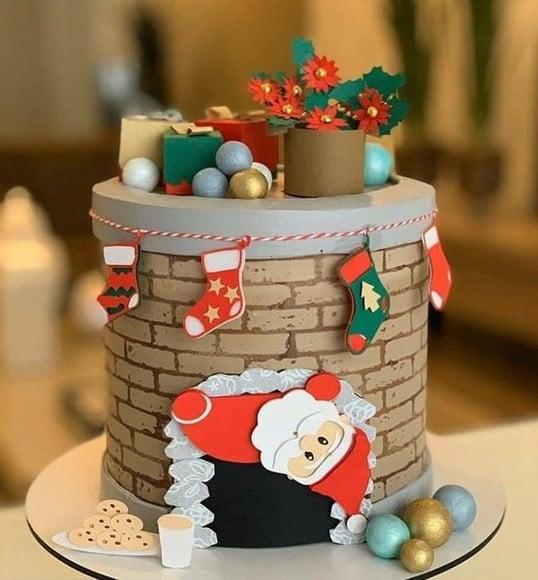 Arquivo De Corte - Topo De Bolo Papai Noel Chaminé