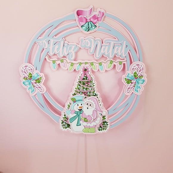 Arquivo De Corte - Topo De Bolo Natal Rosa