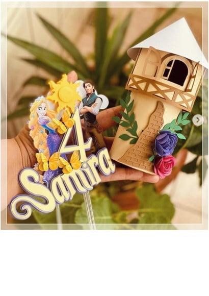 Arquivo de Corte - Topo de Bolo Rapunzel 3d