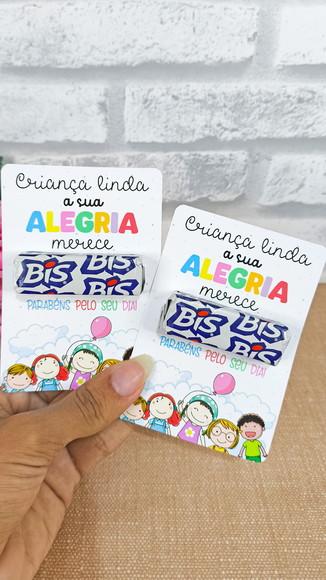 Cartão com Bis - Lembrancinha Dia das Crianças