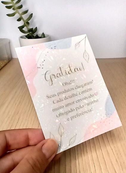 Cartão de Agradecimento ao Cliente Holográfico - Frente Vers