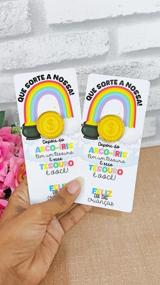 Cartão com Moedinha - Lembrancinha Dia das Crianças