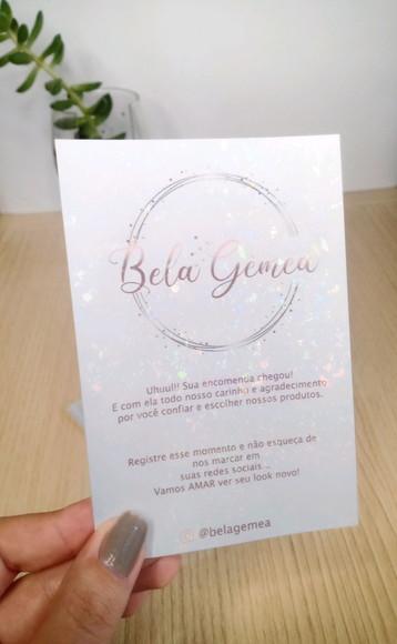 Cartão de Agradecimento ao Cliente Holográfico - Frente Vers