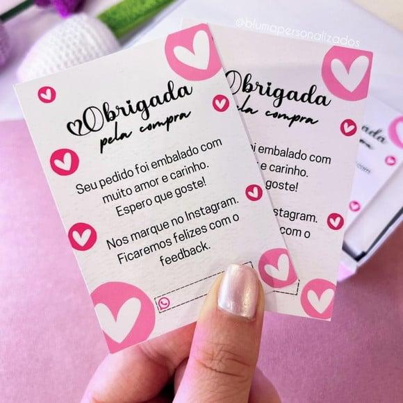 Cartões de Agradecimento ao Cliente 9x6,5cm - Tiragem Alta