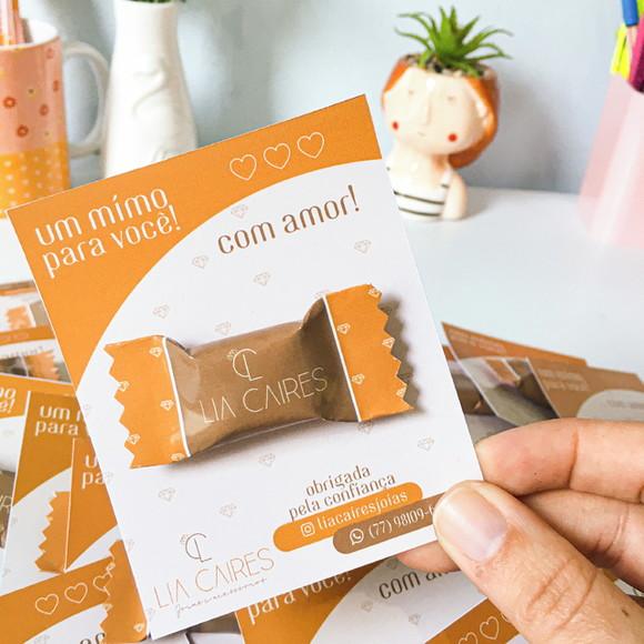 Cartão para Balinha Personalizado com Sua Logo