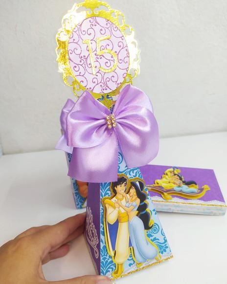 Kit 15 Personalizados - Aladim e Jasmine