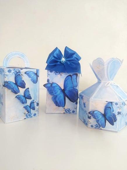 Kit 15 Personalizados - Borboleta Azul