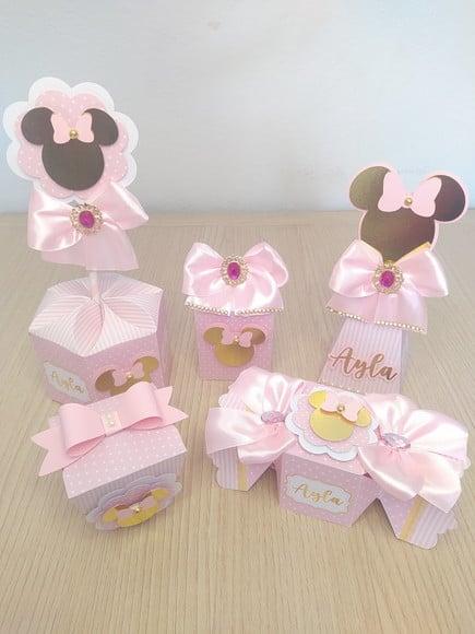 Kit 20 Personalizados - Minnie Rosa Luxo