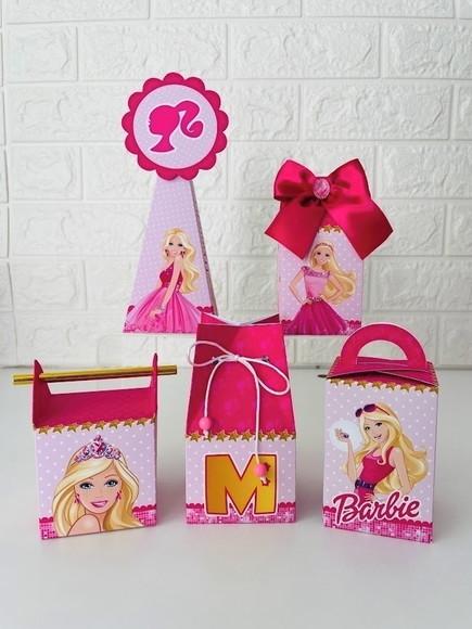 Kit 20 Personalizados Barbie Pink