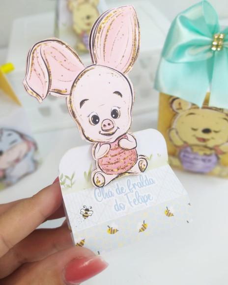 Kit 20 Personalizados Ursinho Pooh Baby