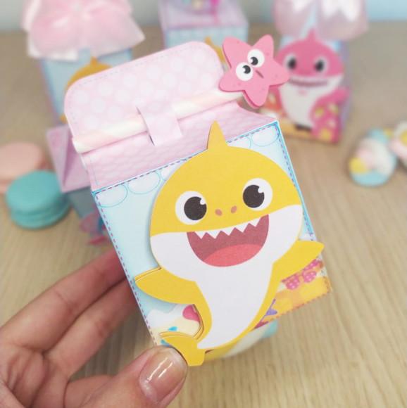 Kit 25 Personalizados Babyshark Rosa