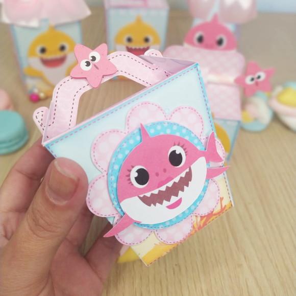 Kit 25 Personalizados Babyshark Rosa