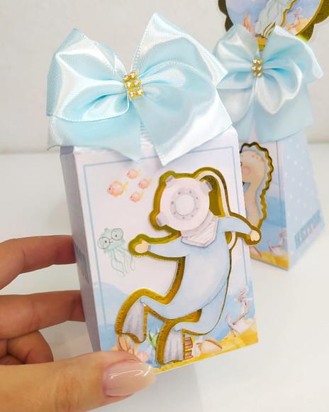 Kit 30 Personalizados - Fundo do Mar Aquarela