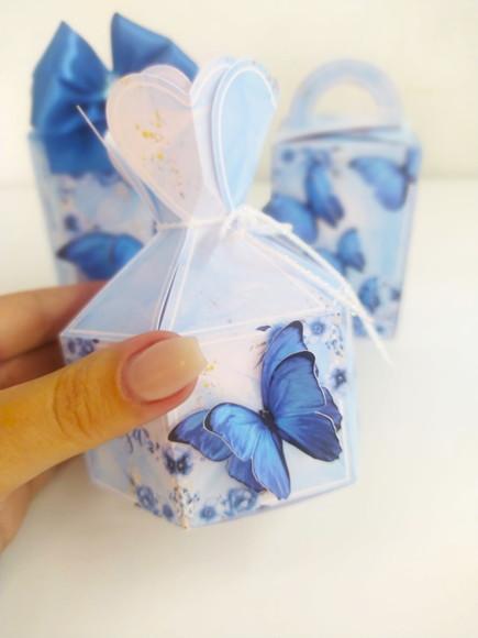 Kit 30 Personalizados - Borboleta Azul