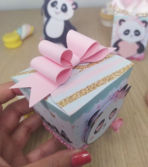 Kit 30 Personalizados 3d- Panda Rosa