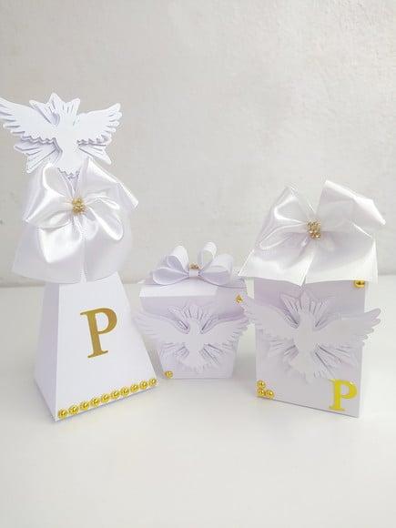Kit 30 Personalizados Batizado Semi Luxo