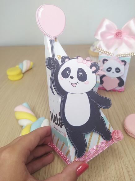 Kit 30 Personalizados 3d- Panda Rosa