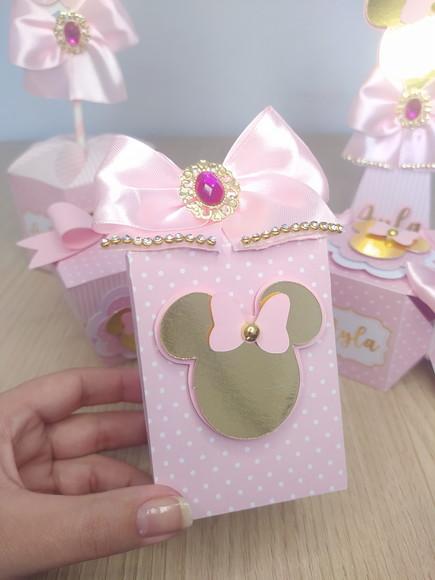 Kit 40 Personalizados - Minnie Rosa Luxo