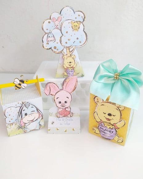 Kit 40 Personalizados Ursinho Pooh Baby
