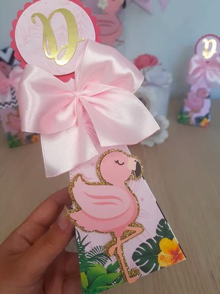 Kit Festa 20 Personalizados Flamingo Semi Luxo