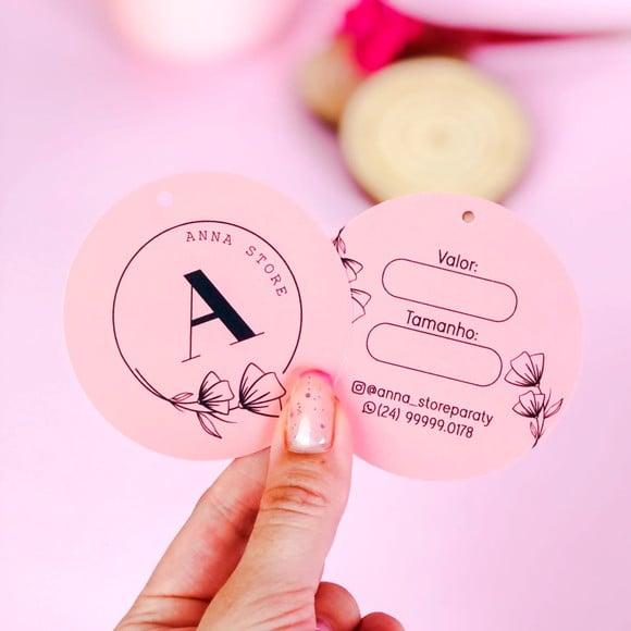 Tag Personalizada Quadrada ou Redonda 6cm - Frente e Verso